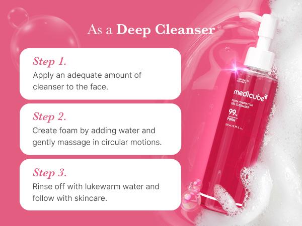 [medicube] PDRN Jelly to Foam Cleanser | Low pH Hydrating Daily Face Wash for All Skin Types | With PDRN, Collagen & LHA | Gentle Pore Care & Radiant, Balanced-Looking Skin | Korean Skincare | 200ml / 6.76 fl.oz