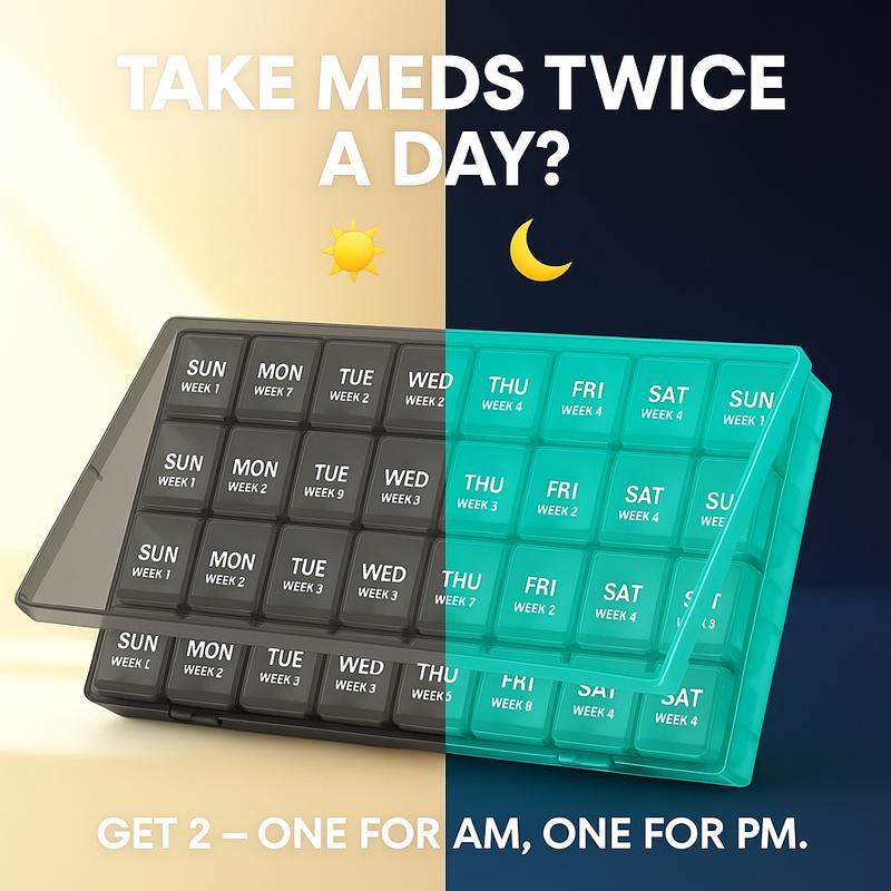 Anycoo Monthly 4 Weeks Pill Organizer 1 Time a Day Pill Box Large Pill Case 28 Day Pill Container for Vitamins Supplement Medication Medicine Healthcare