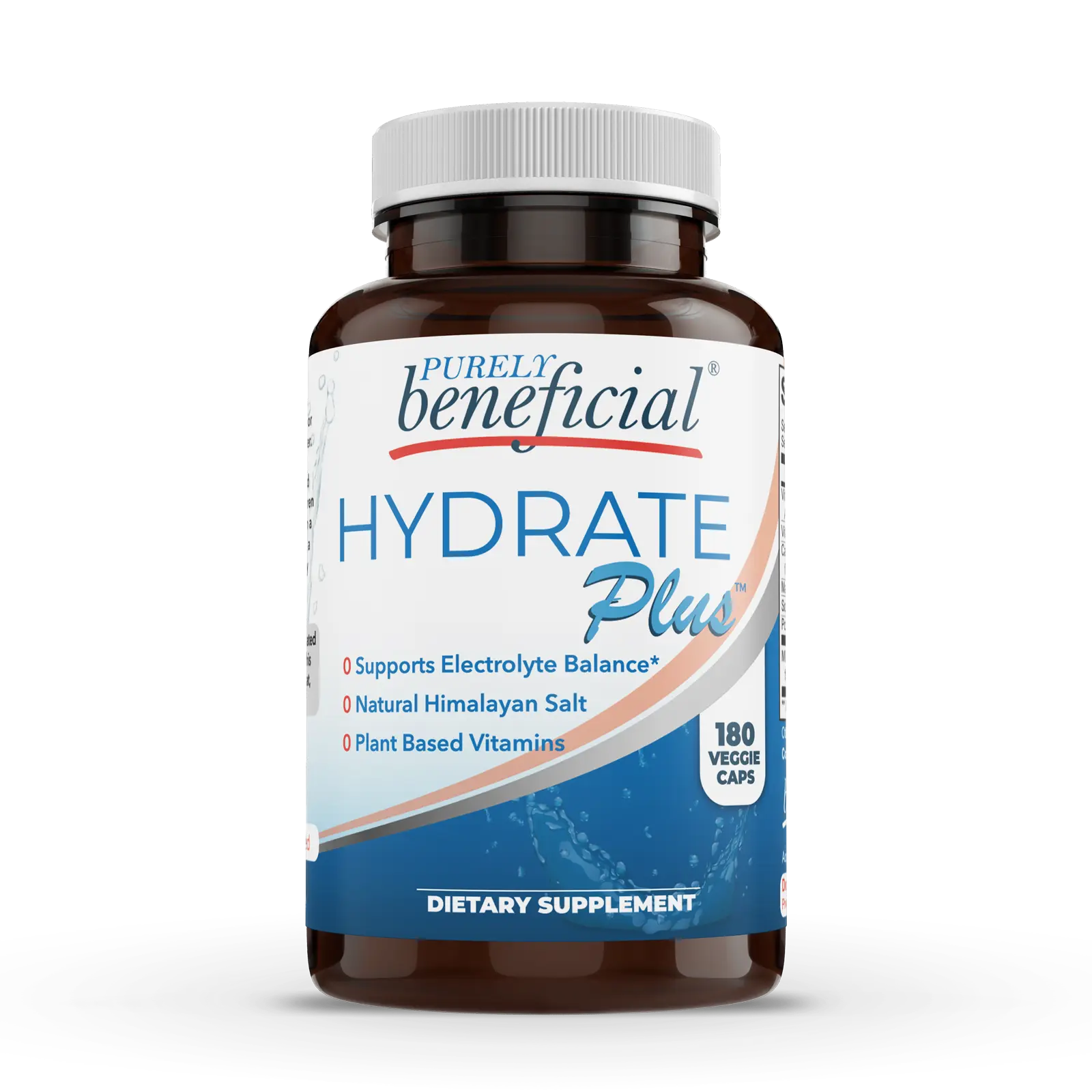 PURELY beneficial Hydrate Plus - 100% Natural Electrolyte Supplement with Himalayan Salt & Plant-Based Vitamins for Optimal Hydration & Energy - Healthcare