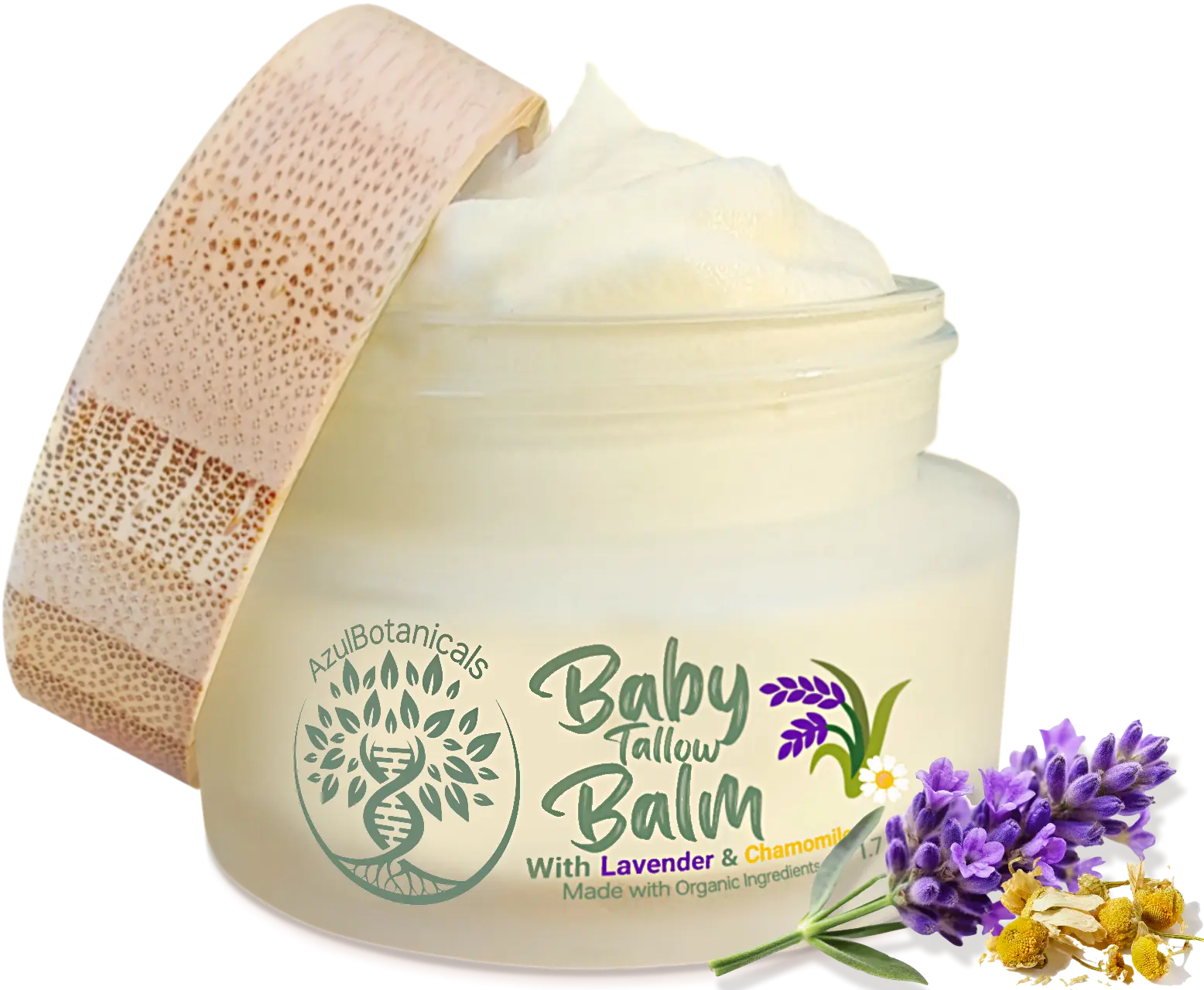Baby Balm with Lavender Leaf, Chamomile Extract - Nature-Infused Skin Care Products for Babies, Sensitive Skin