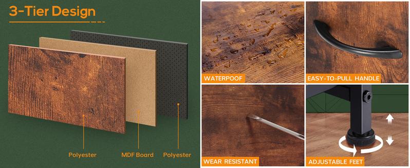 Dresser for Bedroom 4 Storage drawer, Fabric Closet Chests Organizer Tower with Wooden Top Metal Frame for Living Room Hallway Entryway