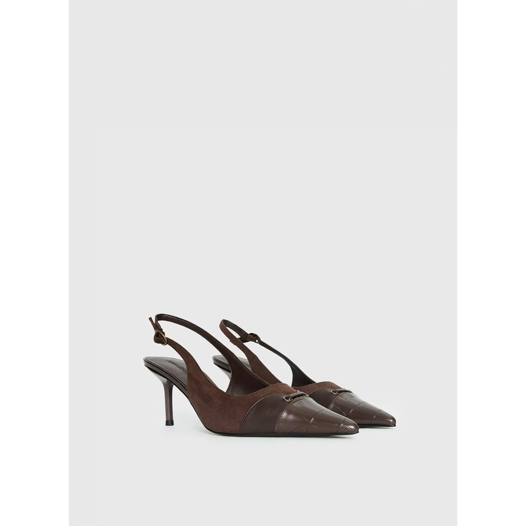 Tiptoe Slingback Heels Brown