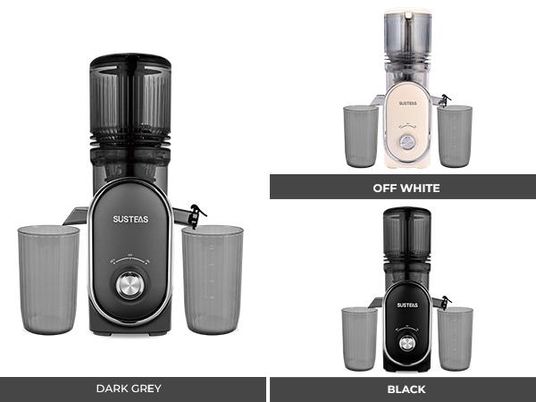 SUSTEAS Slow Juicer for Greens & Hard Vegetables – 4X More Juice Than Fast Juicers, Low Heat & Noise Juicermachine