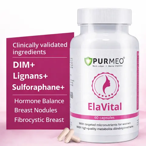 Purmeo Targeted Balance Women's Health - DIM Supplement, Vegan, vitamins women, Breast nodules, Fibrocystic breast, DIM, SDG, Sulforaphane, Hormonal Harmony, Anti-Aging Shield, Breast Support for Long-term Tissue Wellness & Cycle Relief