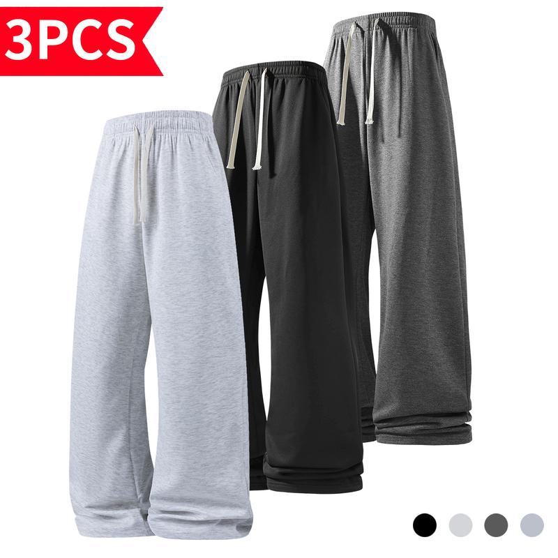 Men’s Wide Leg Sweatpants Value Pack - Baggy Relaxed Fit Joggers - Comfortable Fleece Casual Pants for Gym and Streetwear - Essential Daily Wear