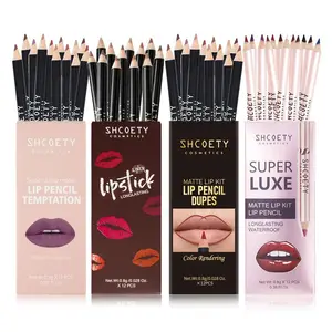 Long Lasting Lip Liner Set, 1 Boxes (total 12pcs) Waterproof Matte Lip Liner Pencils Lip Liner Stain, Moisturizing Lip Liner Pens, Lip Liner Stain, Multicolor Lip Kit Girls and Women Makeup Products, Lipliner