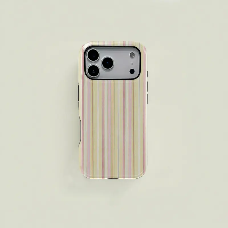 1 pc striped pink textured double layer protective case, solid 2-in-1 protective case for iPhone 17 16 15 Pro 14 13 12 11 Pro Max 14 Plus 15 Plus 16Plus 17Plus Samsung Galaxy S25 S24 S23 Ultra series protective case couple mobile phone case boyfriend gift