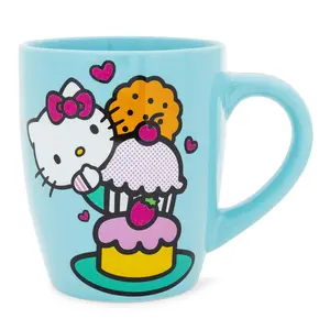 Sanrio Hello Kitty Stacked Sweets Ceramic Glitter Latte Mug | Holds 25 Ounces