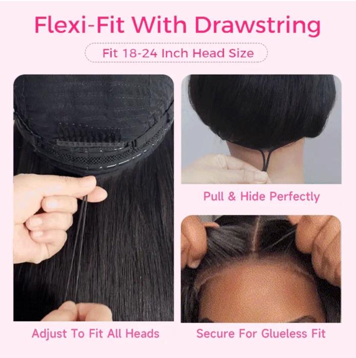 Bling Hair Drawstring Wig Glueless Water Wave 13x4 Lace Frontal Human Hair Wigs Pre-cut Deep Wave 13x6 Transparent Lace Frontal Human Hair Wig Pre-Everything Remy Human Hair Wigs For Beginners