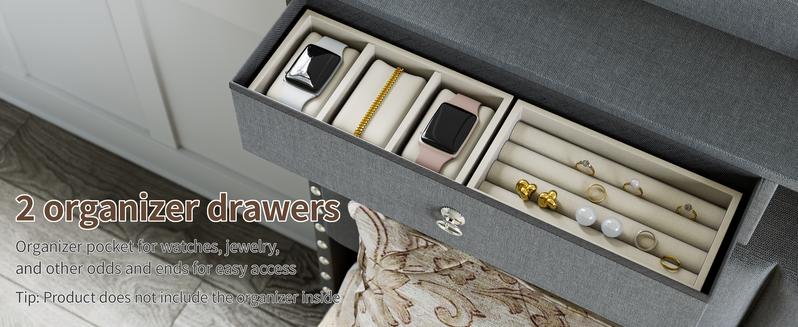 TryLazy Upholstered Flatform Bed Frame with 4 Storage Drawers No MATTRESS Queen Size Wood Slats Holds 900lbs No Noise No Box Spring Needed Full King Twin White Rivet Design USB Socket