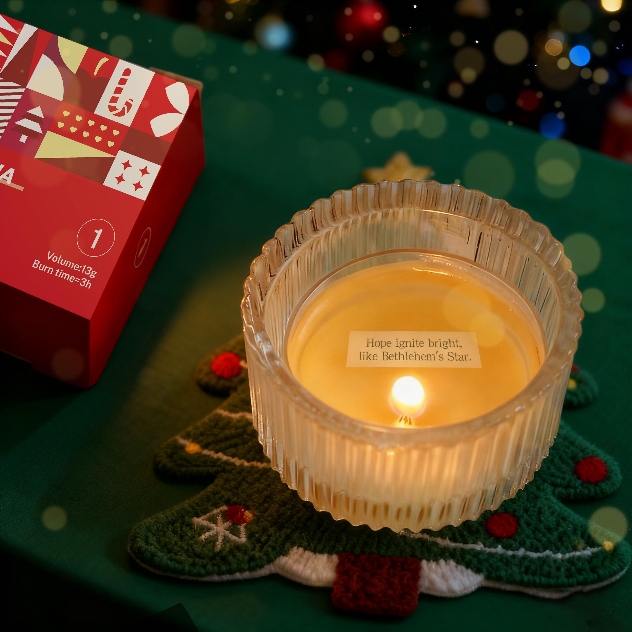 12 Days of Christmas Scented Candles Advent Calendar 2026, 12 Unique Holiday Aromas-Daily Surprise Holiday Countdown Box,Christmas Party Favors Gift ,12-Day Candle Countdown