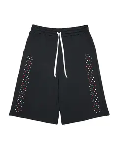 AZVA Studios Crystal Cactus Sweat Shorts Black