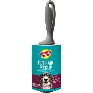 Pet Hair Pickup Extra Sticky Lint Roller, Designed for Removing Fur + Fluff on Couches, Clothes, Dog and Cat Beds, & More, 1 Pack, 95 Easy-Tear Adhesive Sheets Total