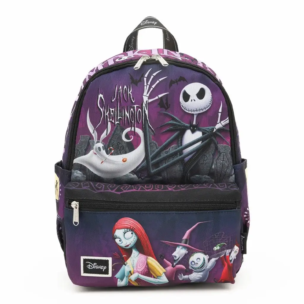 13" Nylon Mini Backpack, Disney The Nightmare Before Christmas Animated Character Graphic Daypack with Adjustable Straps, Mini Backpacks, Backpacks Animated Character Graphic