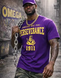 Youth & Adult Omega Psi Phi Perseverance Purple and Gold shirt