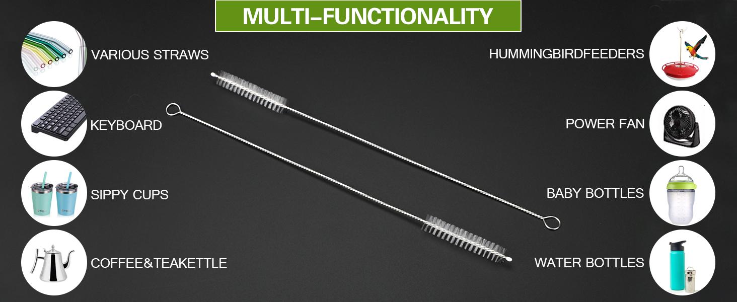 10 Pieces Stainless Steel Straw Cleaner Brush Set (10 & 12 Inch) - Extra Long for Tumbler, Water Bottle, Tubes, Sippy Cup 10 Pieces Stainless Steel Straw Cleaner Brush Set (10 & 12 Inch) - Extra Long for Tumbler, Water Bottle, Tubes, Sippy Cup