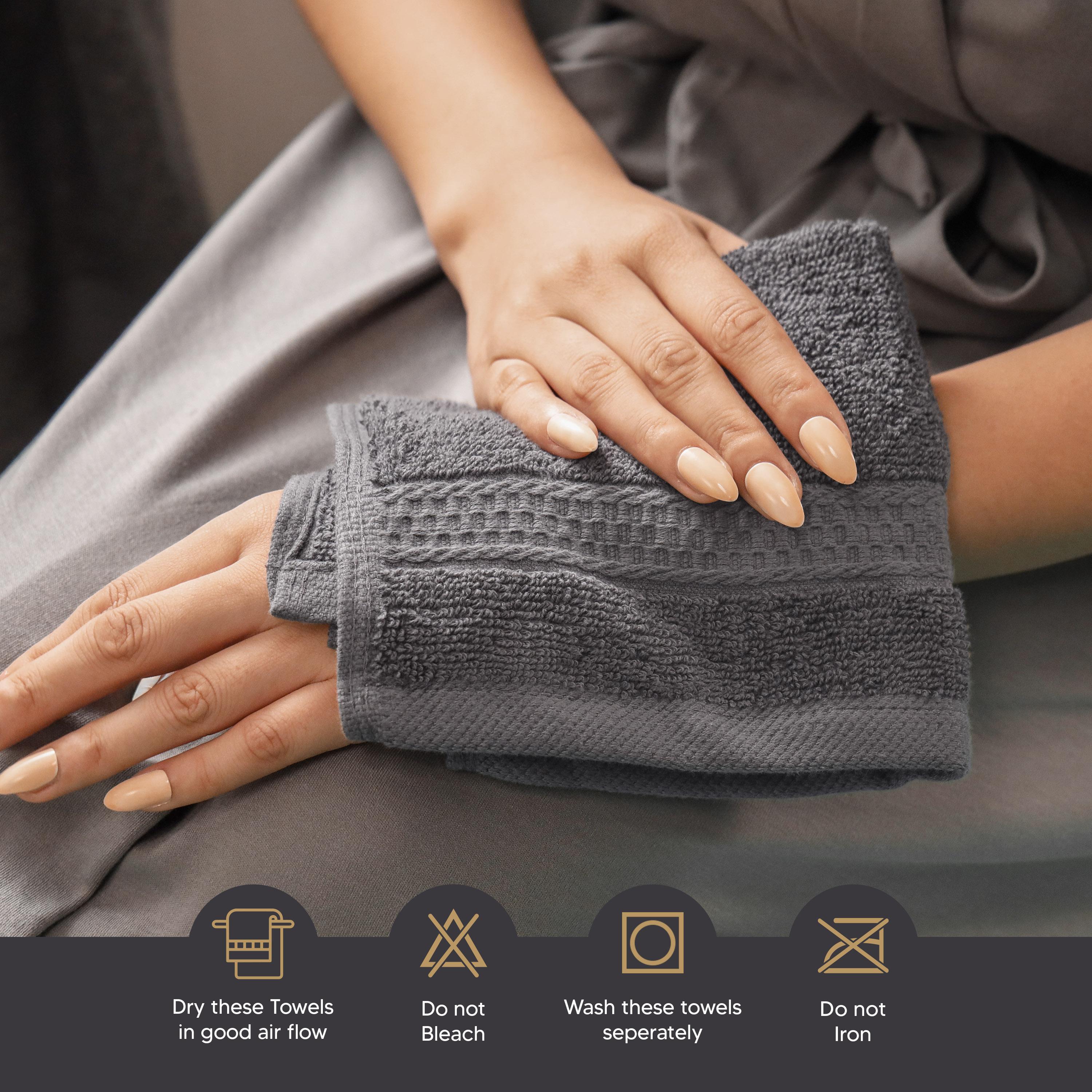 Utopia Towels 8 Piece Premium Towel Set 2 Bath 2 Hand & 4 Wash Cloths 600 GSM 100% Ring Spun Cotton Highly Absorbent for Bathroom Gym Hotel Spa Grey