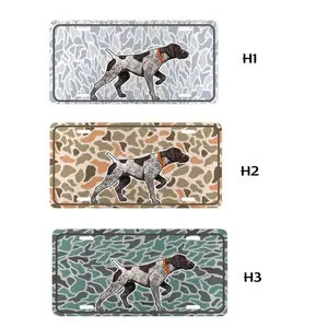 GSP Pointer License Plate – German Shorthaired Pointer Duck Camo Car Tag for Hunters, Outdoor Hunting Dog Vanity Plate for Trucks Car