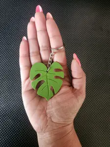 Monstera Keychain | Plant Keychain | 3D Printed  Plant Keychain
