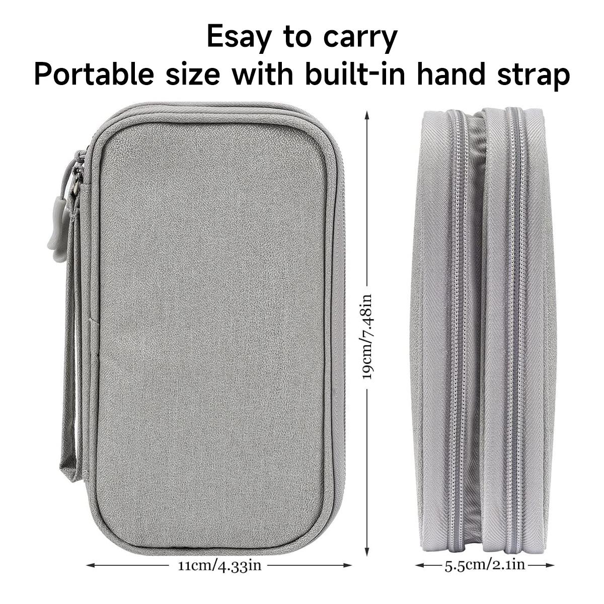 Travel Cable Storage Bag, Portable Waterproof Double Layers, Electronic Accessories Organizer Bag for Power Bank, Charging Cords, USB Cable, Earphones