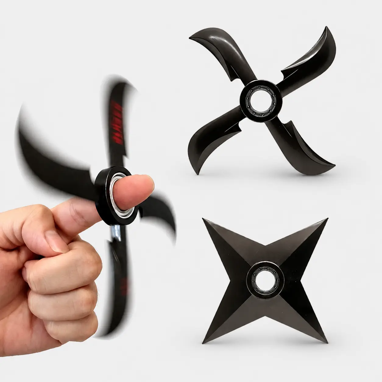Ninja Star Fidget Spinner, Metal Shuriken Hand Spinner, Portable EDC Stress Relief Fidget Toy for Anxiety & ADHD, Gift for Anime Enthusiasts, Cosplay Accessory for Shinobi Fans & Collectors, Stress Relief Toy for Teens and Adults
