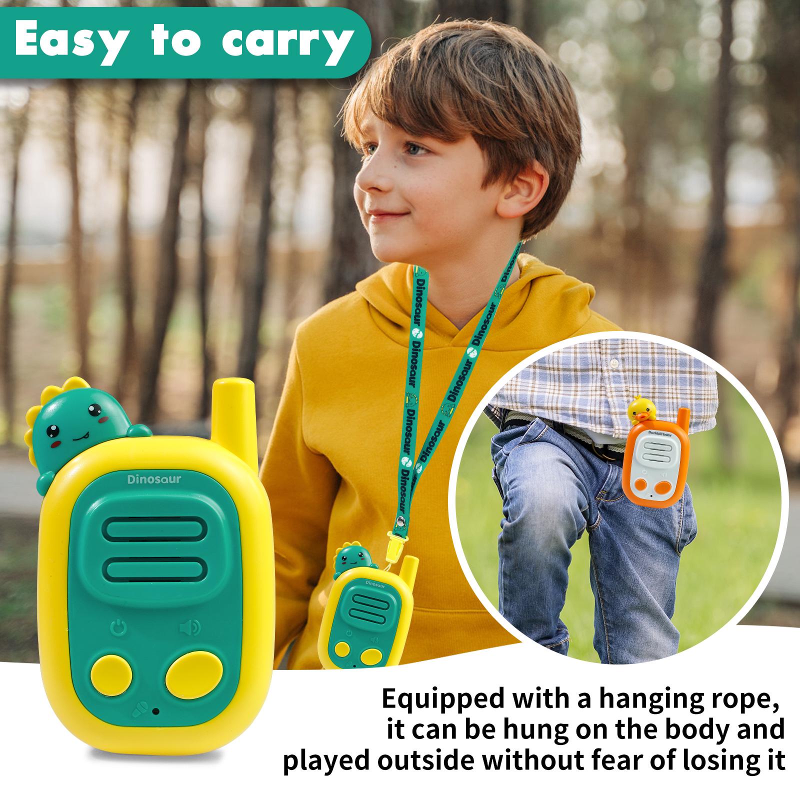 Walkie Talkies for Kids, 2 Pack Handheld Walki Talki with Wearable Lanyard for Outdoor Camping Games Xmas Toys Gifts for Boys Girls Kids