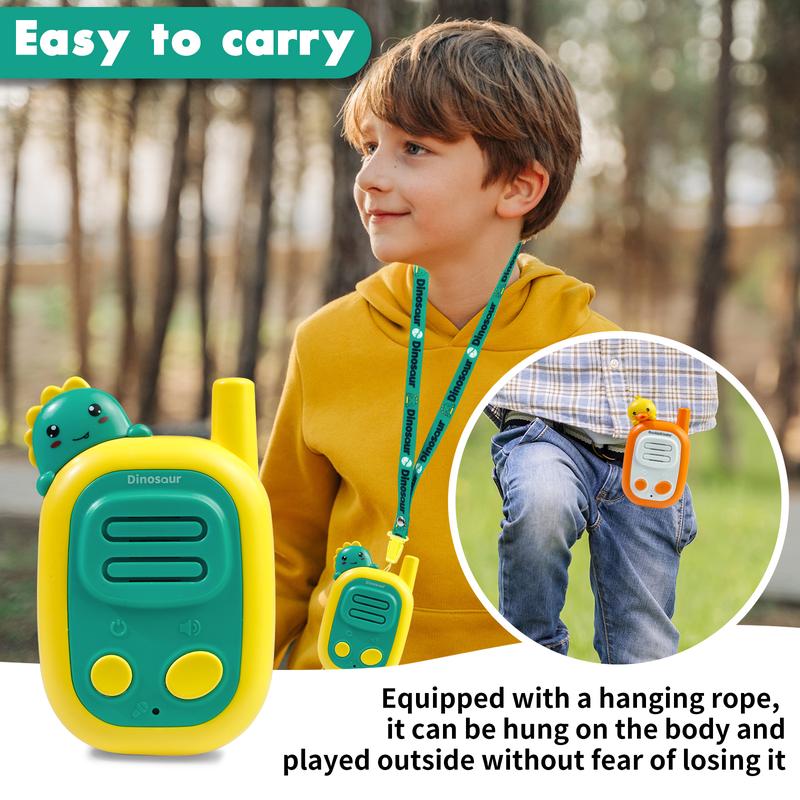 Walkie Talkies for Kids, 2 Pack Handheld Walki Talki with Wearable Lanyard for Outdoor Camping Games Xmas Toys Gifts for Boys Girls Kids