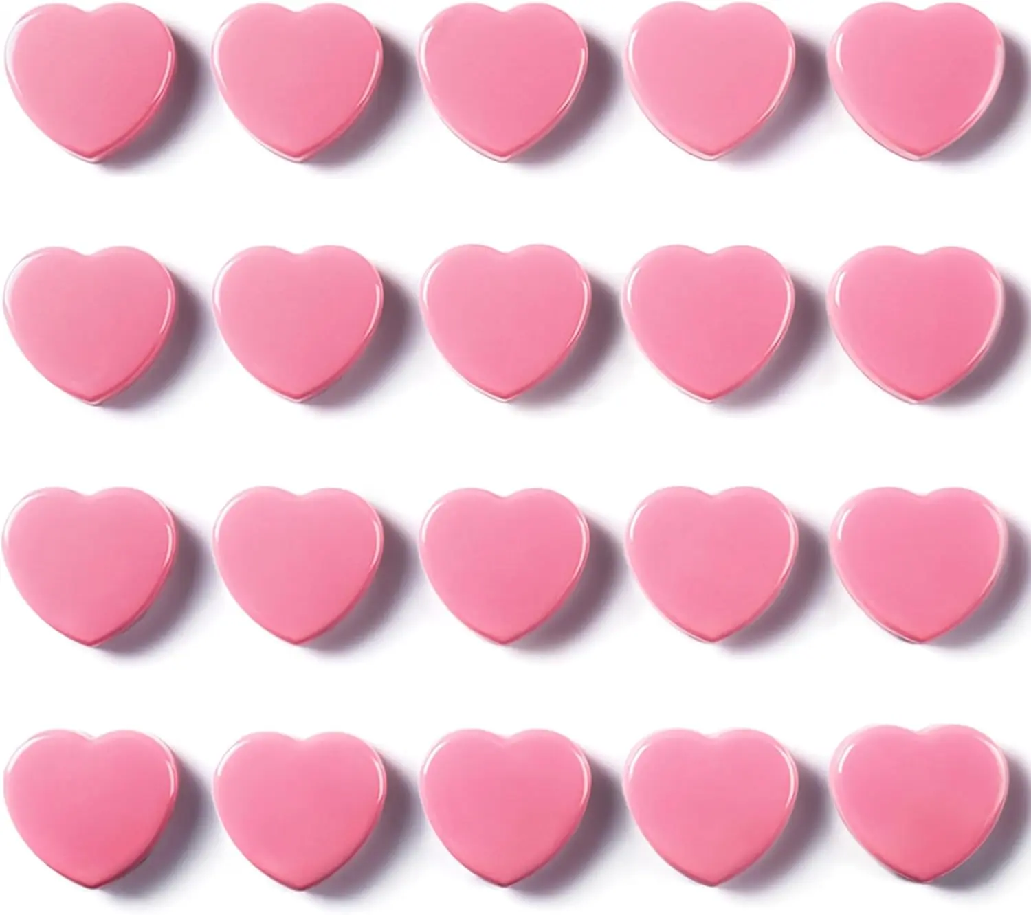 20PCS Strong Fridge Magnets - Heavy Duty Small Magnets for Whiteboard, Craft & Lockers | Cute Decorative Kitchen Office Classroom Magnet | Mini Heart Pink Refrigerator Magnets for Home School