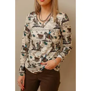 Women's Spandex Long-Sleeve Top, Smooth Style, Single-Piece Day Workwear