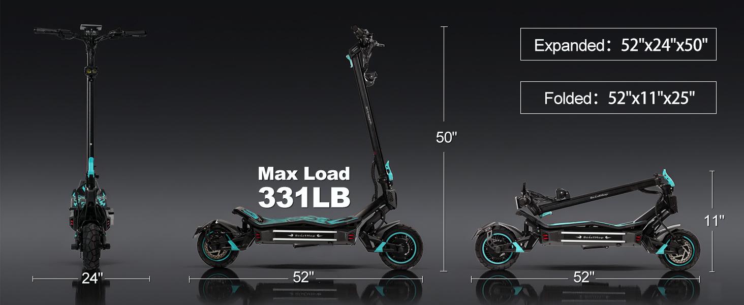 BE-3 Adult Electric Scooter 50 Miles Range 44 MPH Top Speed 60V 30Ah Battery Dual 4000W Motors 10" Pneumatic Tires Foldable Design Ideal for Commuting Fitness or Gifting TikTokShop