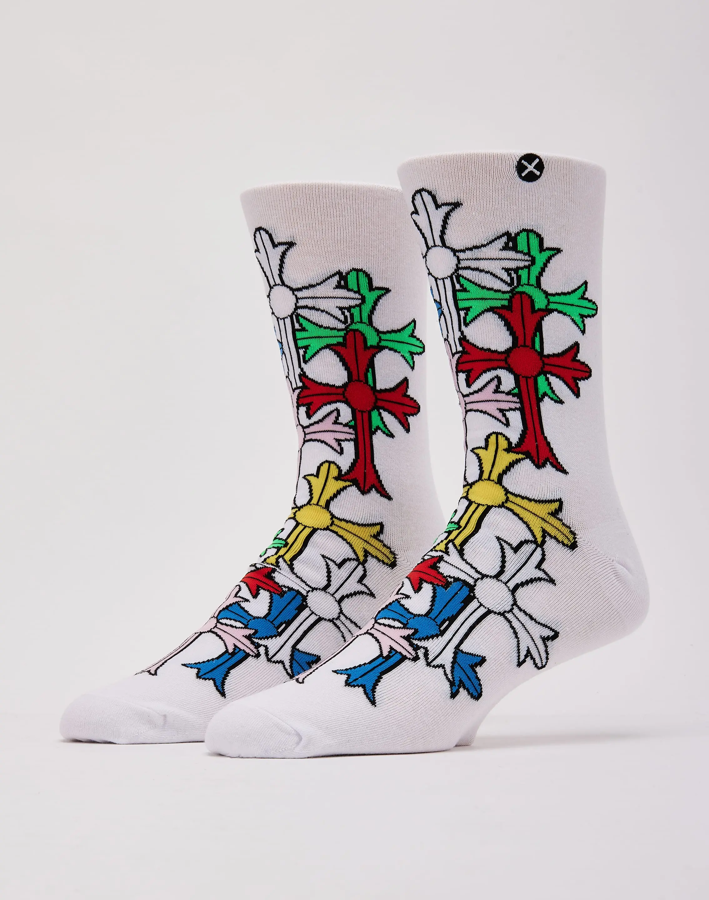 Mens Odd Sox Color Crosses Crew Socks