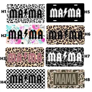 Vintage Mama Camo Aluminum License Plate, Woodland Car Tag