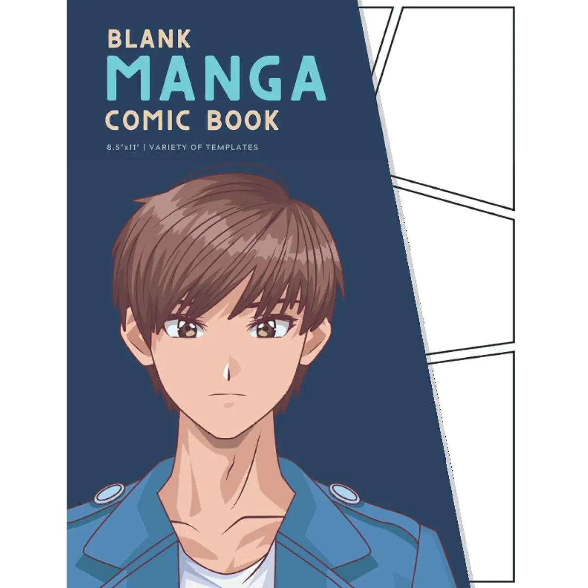 Blank Manga Comic Book: Create Your Own Manga & Anime Sketchbook – Blank Manga Panels Pages | Manga Anime Blank Comic Book Draw Your Own Comics | ... Lover Gifts) | Cool Anime Boy Blue Artbook Paperback – September 13, 2021
