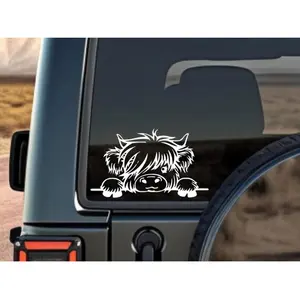 Peeping Cow Car Decal