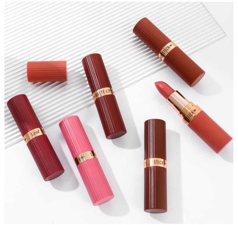 Leaf Poem Soft Matte Lipstick Collection – 4 Versatile Shades, Waterproof & Transfer-Proof for Daily Use, Rich Color, Long Lasting Lipgloss Glossy cool  tone  red  lipstick