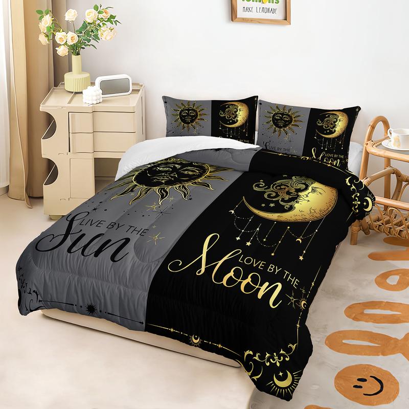 3pcs King Queen Comforter Set, Couple Duvet Set for Girls and Adults Bedroom or Guest Room Decor, Reversible Soft All Seasons Comforter Machine Washable Microfiber Quilt with 2 Pillowcases , Gifts for the Family