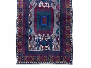 3 X 5 Vintage Handmade Tribal Wool Afghan Rug