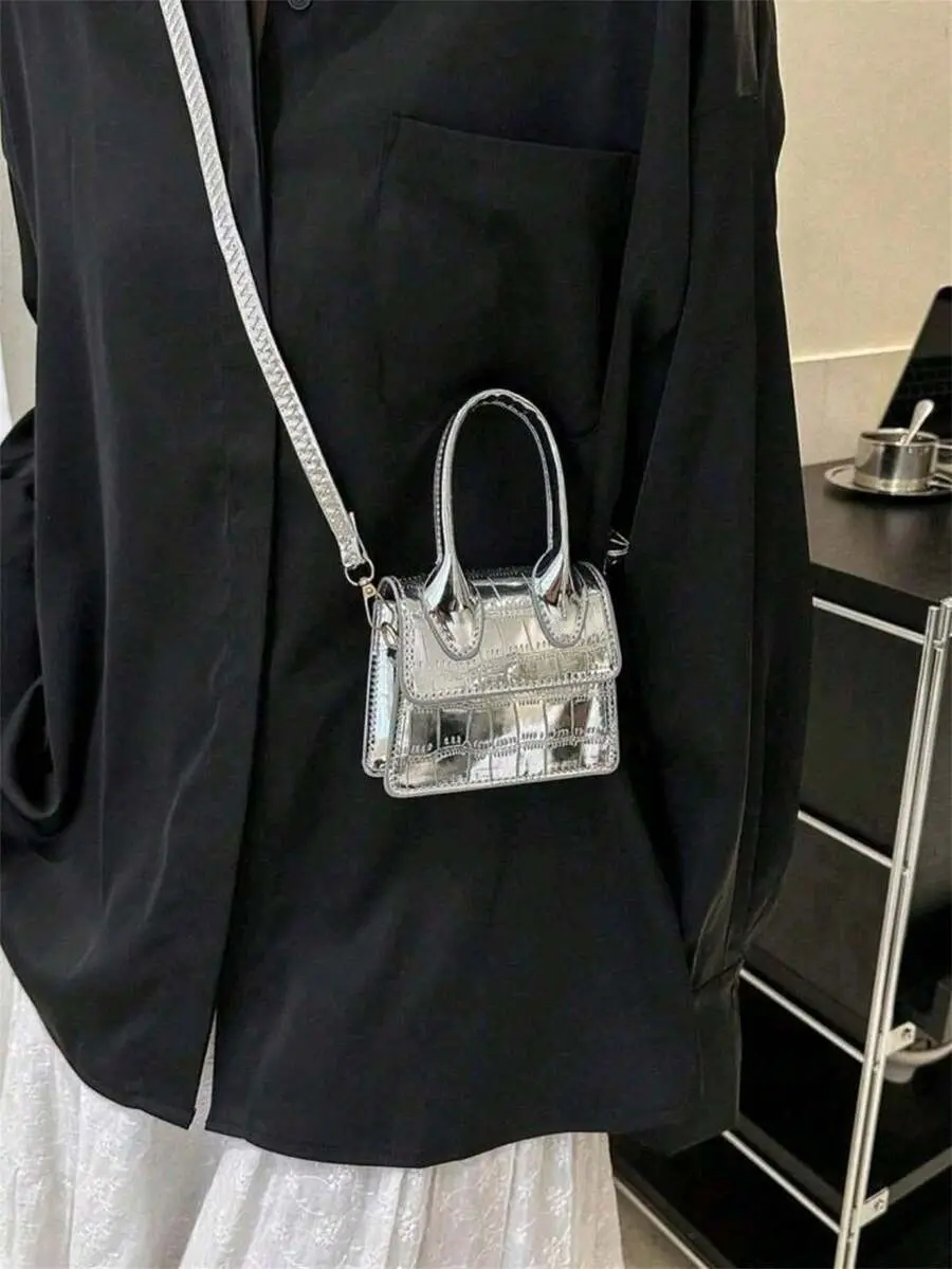 Mini Fashionable Square Bag, Solid Color Adjustable Strap, Crossbody/Handbag, Suitable For Teenage Girls, College Students, Young Professionals, Great For Office, University, Work, Business, Commuting, Outdoor, Travel And Leisure