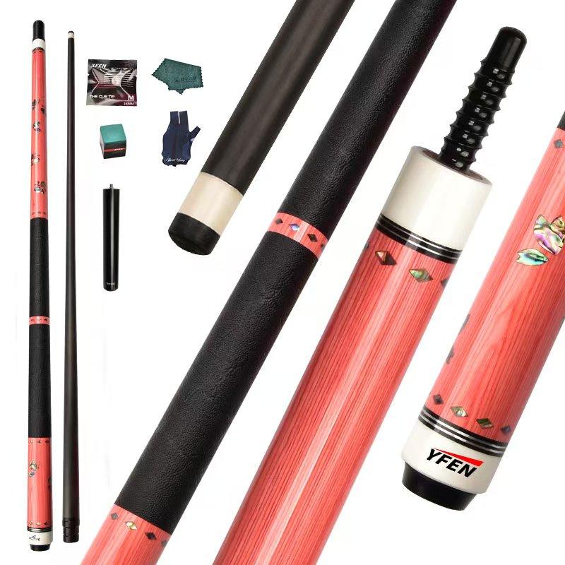 YFEN Professional Carbon Fiber Pool Cue Stick Set 11.8mm Low Deflection Durable with Extension Tip,Adjustable Breathable Billiard Glove,Premium Pool Cue Chalk, Cloth Case for Enhanced Precision