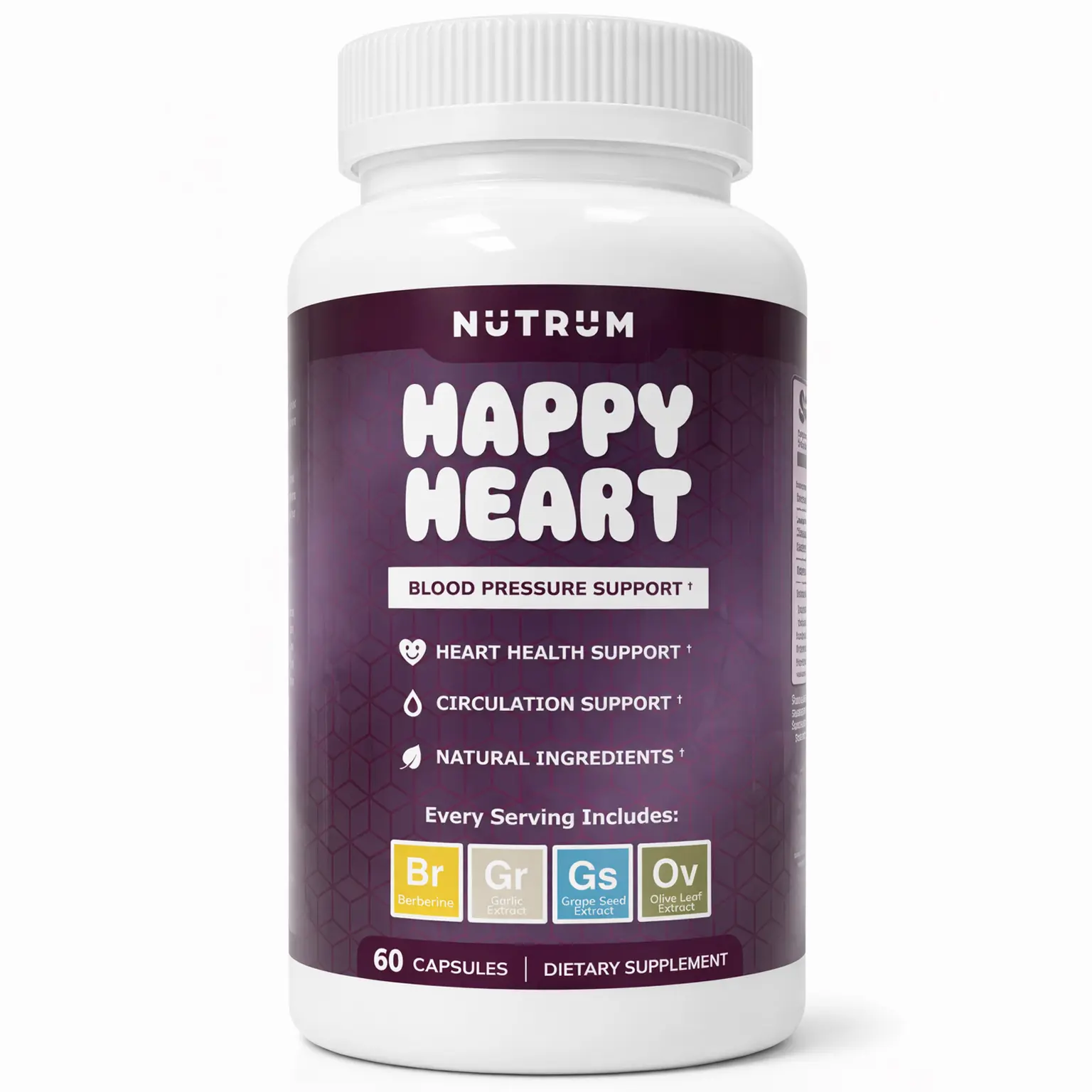 Happy Heart Blood Pressure Support Supplement – Natural Cardiovascular, Artery Wellness & Circulation Formula - Third Party Tested, Made in USA