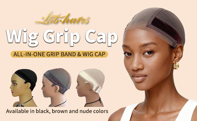 Labhairs Wig Grip Cap - Transparent Lace for Frontal Closure - No Glue Needed - Reusable & Lightweight - Breathable Fabric - Fits Scalp - Breathable - Human Hair Extension