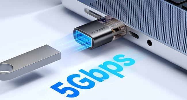 JSAUX  USB C Male to USB Female OTG Adapter 3.0 [3 Pack], Compatible with MacBook, iPhone, Samsung Galaxy, All USB C Smartphone Cellphone-Black