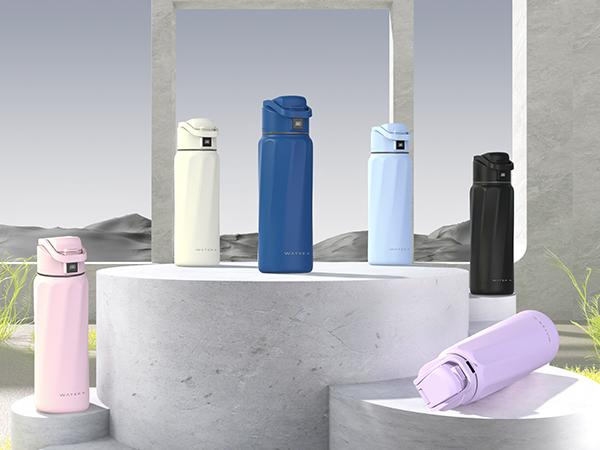 WATERH Boost Smart Water Bottle with APP - Insulated Stainless Steel Flask, Water Intake Tracker & Hydration Reminder, Portable Vacuum Thermal Cup, Wide Mouth Water Bottle for Travel & Gym,  , Free Christmas Sticker，Ideal Gift for Valentine's Day Gift