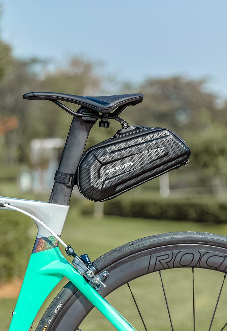 ROCKBROS Bike,Bicycle Saddle Bag Under Seat 3D Hard Shell Bike Seat Bag with Silver Reflective Strip Bike Bag for Mountain Road Bikes, Quick Release 1.7L