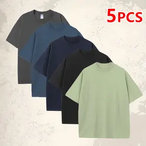 Summer men’s and women’s loose-fit solid-color T-shirts, 230 g round-neck short-sleeve tops made from breathable, high-quality soft cotton for a casual look. Available in multiple colors, trendy and versatile—ideal as a holiday gift, suitable for everyday