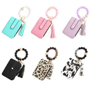 Keychain Wristlet Wallet – Never Lose Your Keys! 3-in-1 Wearable Bracelet | Secure & Hands-Free for Travel, Running | Stretchable & Water-Resistant Gift Boho Beaded Tassel womens cute gifts for teachers