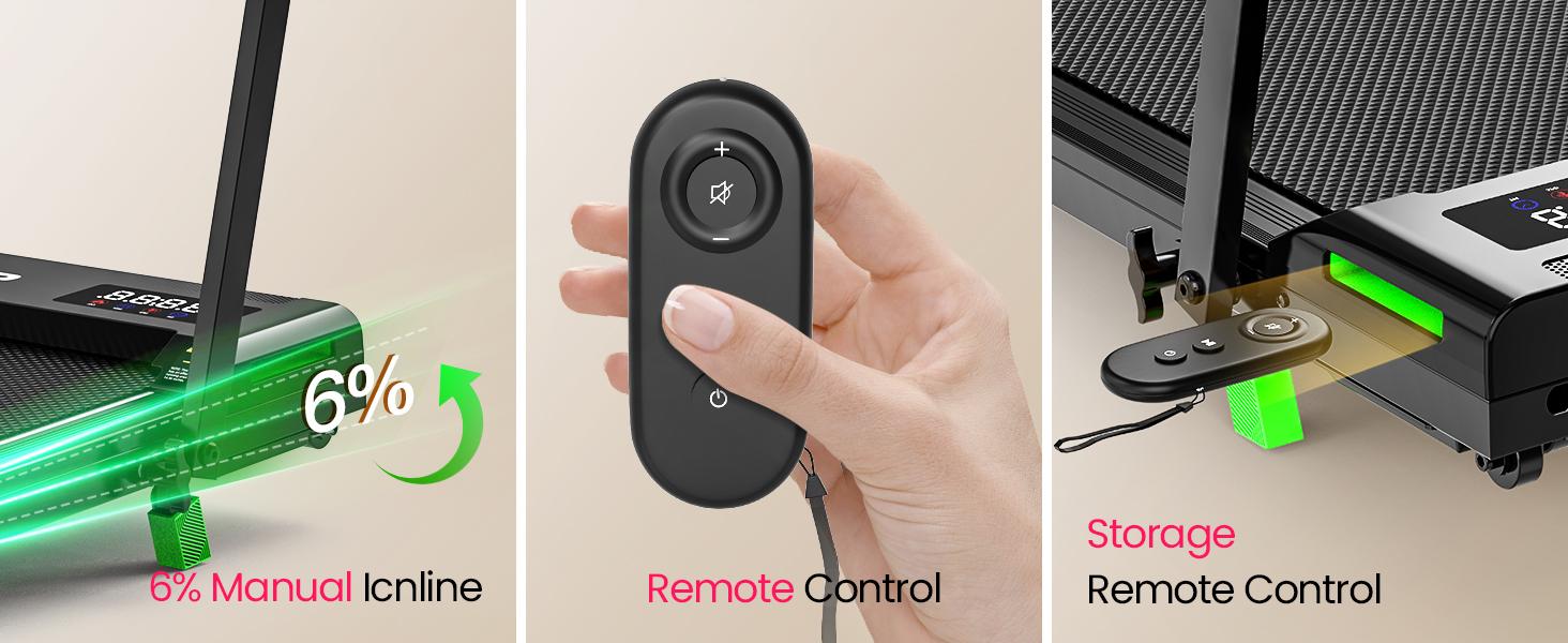 [Foldable Handle Bar with 6% Incline Brushless Motor Treadmill] Akluer Walking Pad,Foldable Handle Bar, large-area rubber running belt,Top speed reaches 4MPH ,Remote Control for Remote Adjustment