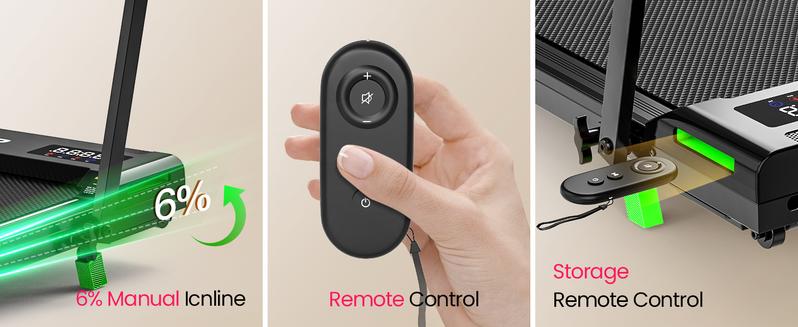 [Foldable Handle Bar with 6% Incline Brushless Motor Treadmill] Akluer Walking Pad,Foldable Handle Bar, large-area rubber running belt,Top speed reaches 4MPH ,Remote Control for Remote Adjustment