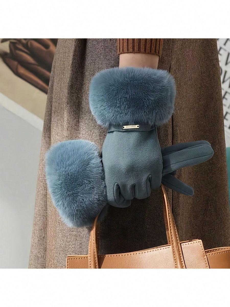 Soft Warm Women's Winter Gloves Touchscreen Compatible Polyester for Outdoor Activities Hand Wash Only