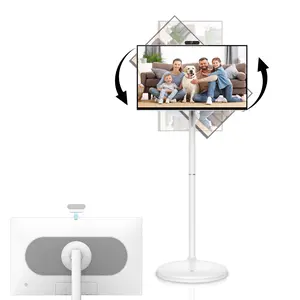 32-inch Smart Portable TV, 1080P Touchscreen Portable TV Display, 90° Rotatable Screen, Android 13 OS, 8GB RAM + 128GB Storage, Built-in 10000mAh Battery, Dual 10W Speakers, Infrared Remote Control